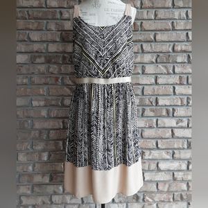 Ann Taylor Loft Sleeveless Geometric Print Dress.